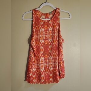Mercer & Madison Sleeveless Orange Patterned Women's Top Size Medium